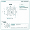 Top plate bolt pattern drawing, ["4\" x 4-1/2\""] plate, slotted bolt holes