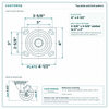 Top plate bolt pattern drawing, ["4\" x 4-1/2\""] plate, slotted bolt holes