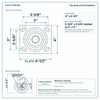 Top plate bolt pattern drawing, ["4\" x 4-1/2\""] plate, slotted bolt holes