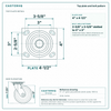 Top plate bolt pattern drawing, ["4\" x 4-1/2\""] plate, slotted bolt holes