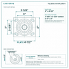 Top plate bolt pattern drawing, ["4\" x 4-1/2\""] plate, slotted bolt holes