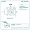 Top plate bolt pattern drawing, ["4\" x 4-1/2\""] plate, slotted bolt holes