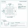 Top plate bolt pattern drawing, ["4\" x 4-1/2\""] plate, slotted bolt holes