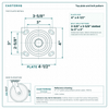 Top plate bolt pattern drawing, ["4\" x 4-1/2\""] plate, slotted bolt holes