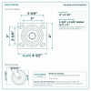 Top plate bolt pattern drawing, ["4\" x 4-1/2\""] plate, slotted bolt holes