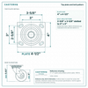 Top plate bolt pattern drawing, ["4\" x 4-1/2\""] plate, slotted bolt holes