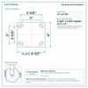 Top plate bolt pattern drawing, ["4\" x 4-1/2\""] plate, slotted bolt holes