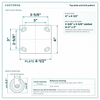Top plate bolt pattern drawing, ["4\" x 4-1/2\""] plate, slotted bolt holes