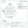 Top plate bolt pattern drawing, ["4\" x 4-1/2\""] plate, slotted bolt holes