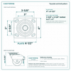 Top plate bolt pattern drawing, ["4\" x 4-1/2\""] plate, slotted bolt holes