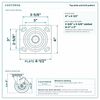 Top plate bolt pattern drawing, ["4\" x 4-1/2\""] plate, slotted bolt holes