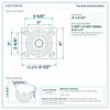 Top plate bolt pattern drawing, ["4\" x 4-1/2\""] plate, slotted bolt holes