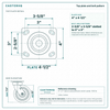 Top plate bolt pattern drawing, ["4\" x 4-1/2\""] plate, slotted bolt holes