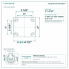 Top plate bolt pattern drawing, ["4\" x 4-1/2\""] plate, slotted bolt holes
