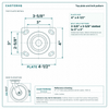 Top plate bolt pattern drawing, ["4\" x 4-1/2\""] plate, slotted bolt holes