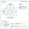 Top plate bolt pattern drawing, ["4\" x 4-1/2\""] plate, slotted bolt holes