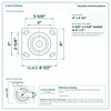 Top plate bolt pattern drawing, ["4\" x 4-1/2\""] plate, slotted bolt holes