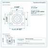 Top plate bolt pattern drawing, ["4\" x 4-1/2\""] plate, slotted bolt holes