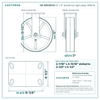 CB-10RCDS123 12 x 3 in ductile iron rigid caster reference drawing, side, front and top plate views with dimensions