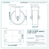 CB-10RCDS83 8 x 3 in ductile iron rigid caster reference drawing, side, front and top plate views with dimensions