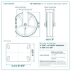 CB-10RCPH123 12 x 3 in phenolic rigid caster reference drawing, side, front and top plate views with dimensions