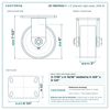 CB-10RCPH63 6 x 3 in phenolic rigid caster reference drawing, side, front and top plate views with dimensions