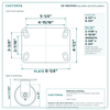 CB-10RCPH63 top plate bolt pattern drawing, 4-1/2 x 6-1/4 in plate, slotted bolt holes