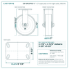 CB-10RCSP103 10 x 3 in super poly on iron rigid caster reference drawing, side, front and top plate views with dimensions