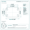 CB-10RCSP123 top plate bolt pattern drawing, 4-1/2 x 6-1/4 in plate, slotted bolt holes