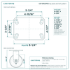 CB-10RCSP63 top plate bolt pattern drawing, 4-1/2 x 6-1/4 in plate, slotted bolt holes