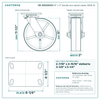 CB-10SCDS103 10 x 3 in ductile iron swivel caster reference drawing, side, front and top plate views with dimensions