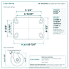 CB-10SCDS63 top plate bolt pattern drawing, 4-1/2 x 6-1/4 in plate, slotted bolt holes