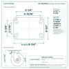 CB-10SCPH63 top plate bolt pattern drawing, 4-1/2 x 6-1/4 in plate, slotted bolt holes