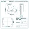 CB-10SCSP103 10 x 3 in super poly on iron swivel caster reference drawing, side, front and top plate views with dimensions