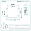 CB-10SCSP123 top plate bolt pattern drawing, 4-1/2 x 6-1/4 in plate, slotted bolt holes