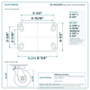 CB-10SCSP63 top plate bolt pattern drawing, 4-1/2 x 6-1/4 in plate, slotted bolt holes