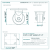 3-1/4" x 2" phenolic rigid caster reference drawing, side, front and top plate views with dimensions