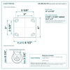 Top plate bolt pattern drawing, 4 x 4-1/2 in plate, 2-5/8 x 3-5/8 in slotted to 3 x 3 in, slotted bolt holes