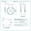 CB-9RC52-SS 5 x 2 in semi-steel rigid caster reference drawing, side, front and top plate views with dimensions