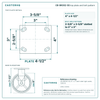 CB-9RC62-SS top plate bolt pattern drawing, 4 x 4-1/2 in plate, slotted bolt holes