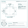 CB-9RC8-RI top plate bolt pattern drawing, 4 x 4-1/2 in plate, slotted bolt holes