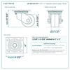 3-1/4" x 2" phenolic swivel caster reference drawing, side, front and top plate views with dimensions