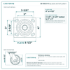 CB-9SC5-RI top plate bolt pattern drawing, 4 x 4-1/2 in plate, slotted bolt holes