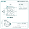 CB-9SC6-RI top plate bolt pattern drawing, 4 x 4-1/2 in plate, slotted bolt holes