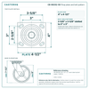 CB-9SC62-SS-1 top plate bolt pattern drawing, 4 x 4-1/2 in plate, slotted bolt holes