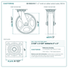 CB-9SC8-RI 8 x 2 in mold-on rubber swivel caster reference drawing, side, front and top plate views with dimensions