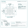 CB-9TBGP42 top plate bolt pattern drawing, 4 x 4-1/2 in plate, slotted bolt holes