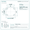 Top plate bolt pattern drawing, 4 x 4-1/2 in plate, 2-5/8 x 3-5/8 in slotted to 3 x 3 in, slotted bolt holes
