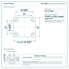Top plate bolt pattern drawing, 4 x 4-1/2 in plate, 2-5/8 x 3-5/8 in slotted to 3 x 3 in, slotted bolt holes