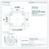 Top plate bolt pattern drawing, 4 x 4-1/2 in plate, 2-5/8 x 3-5/8 in slotted to 3 x 3 in, slotted bolt holes